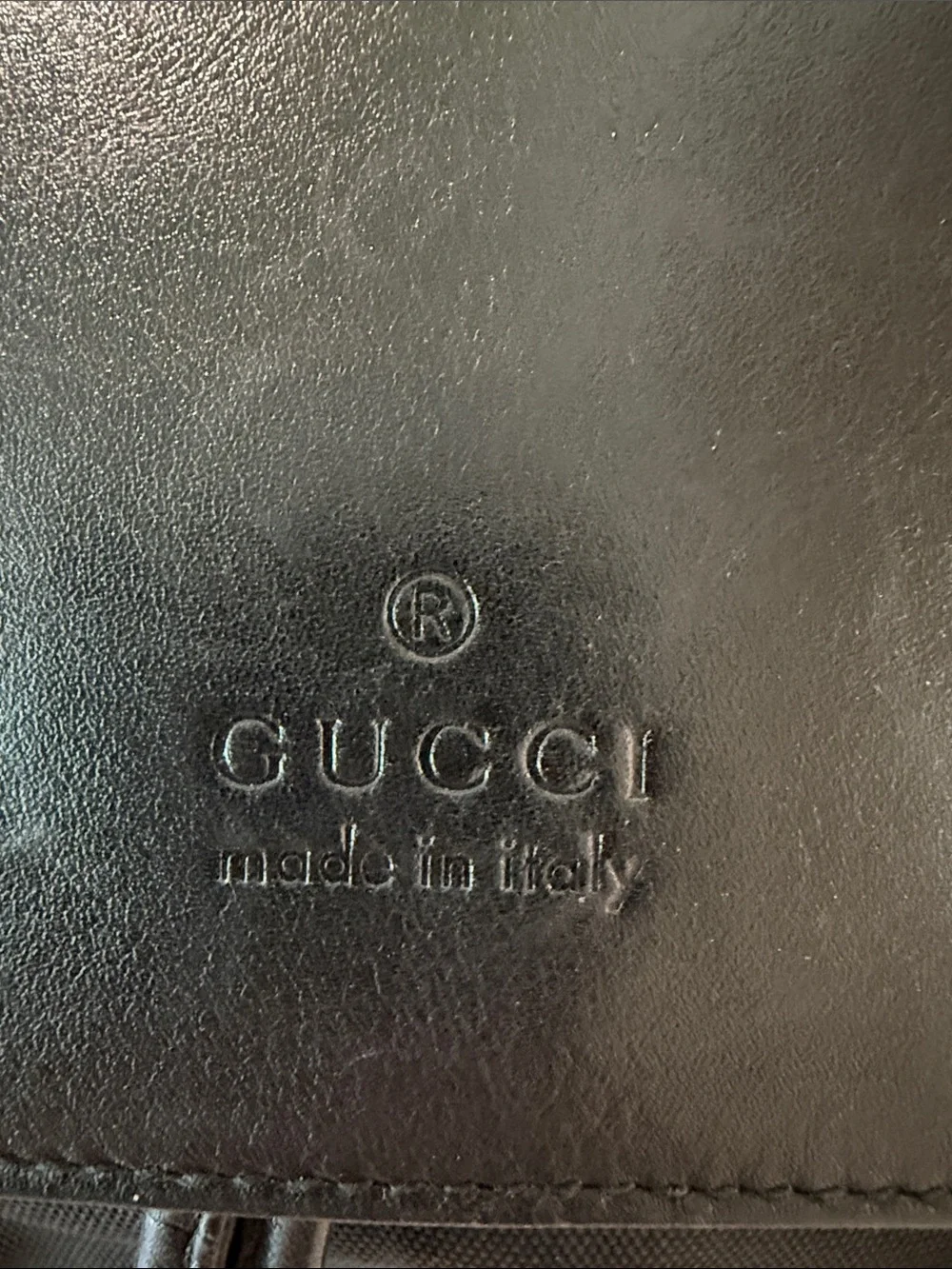 Vintage Gucci Black Nylon Leather Drawstring Backpack